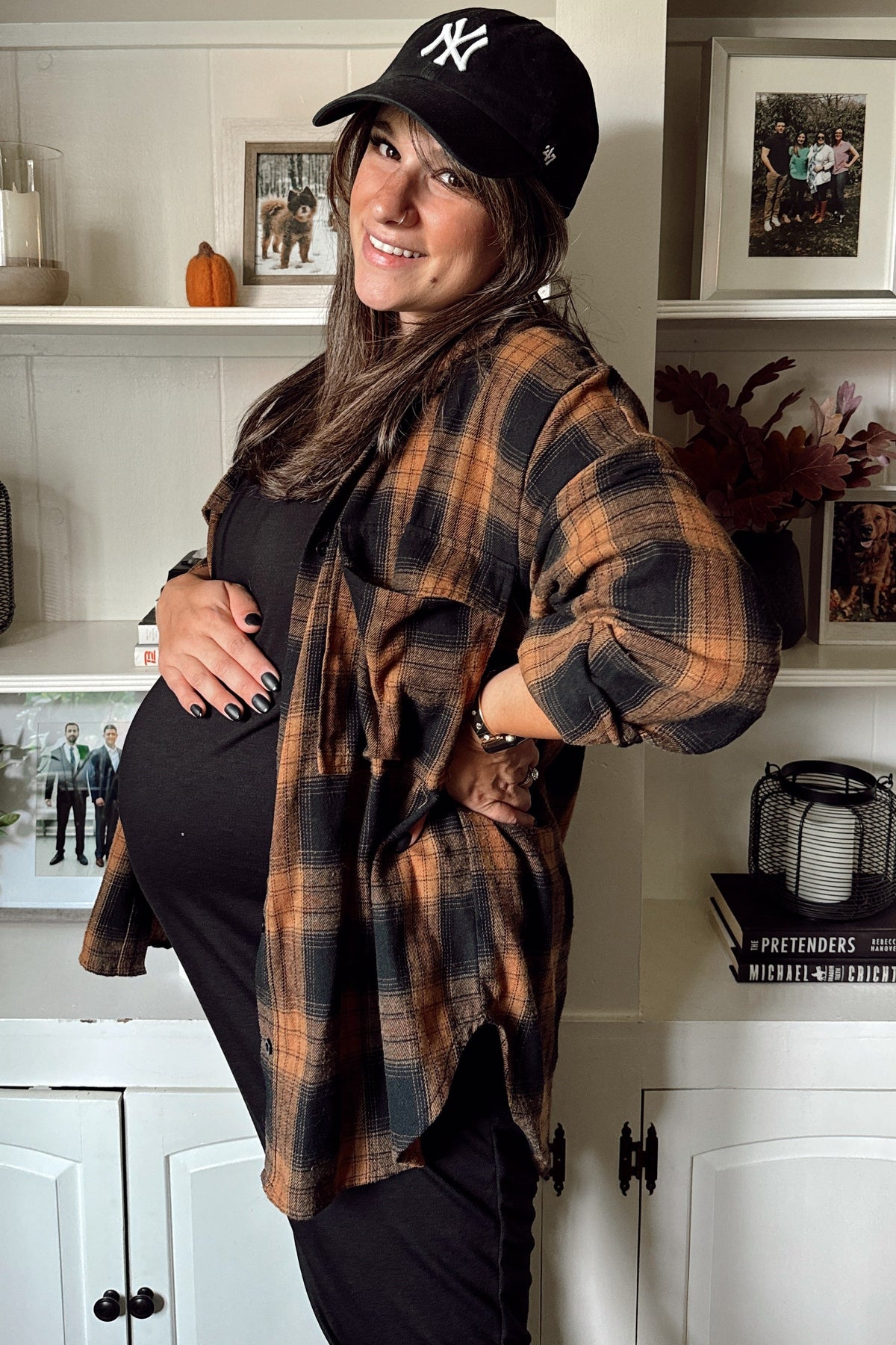 PinkBlush Black Short Sleeve Maternity Jumpsuit