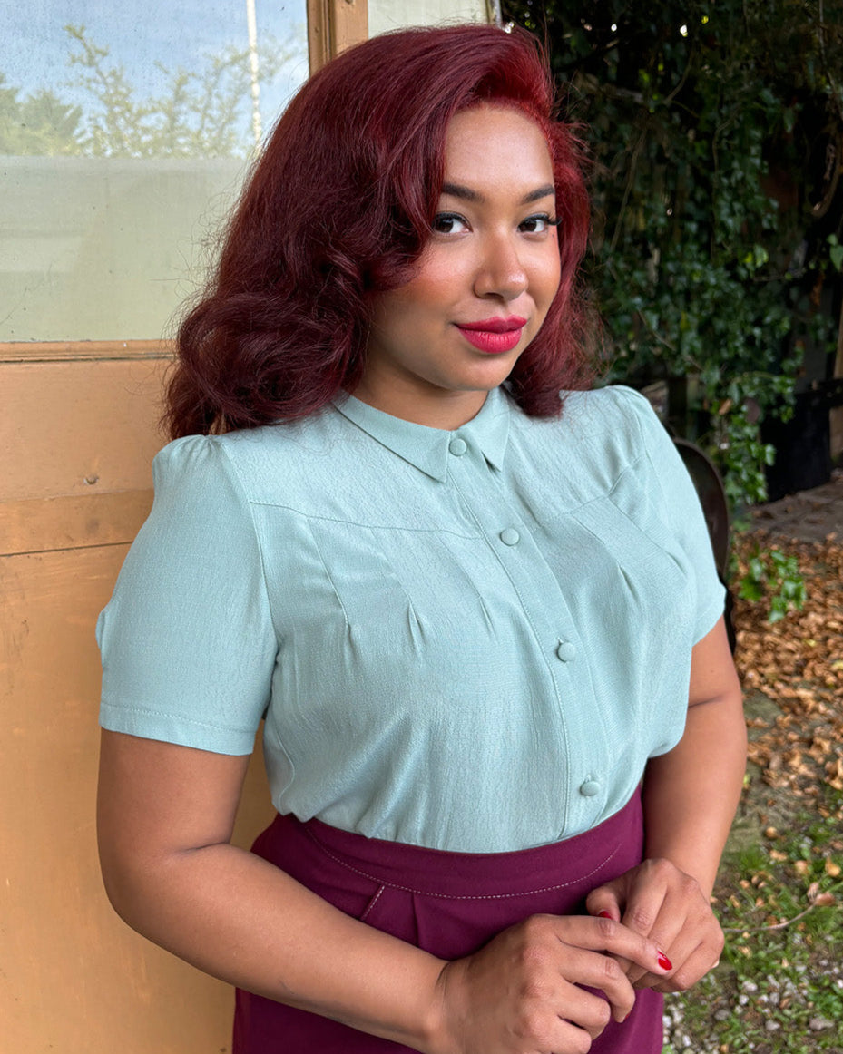 1930s Bonnie Blouse - Duck Egg