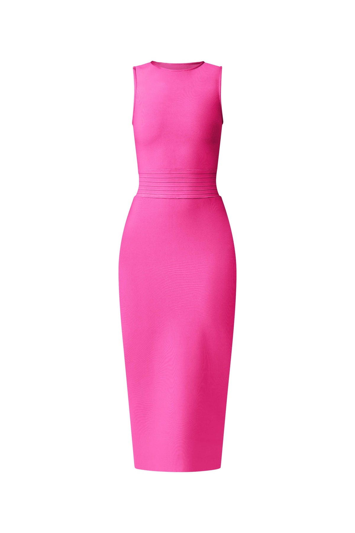 Seraphina Fitted Midi Dress in Pink
