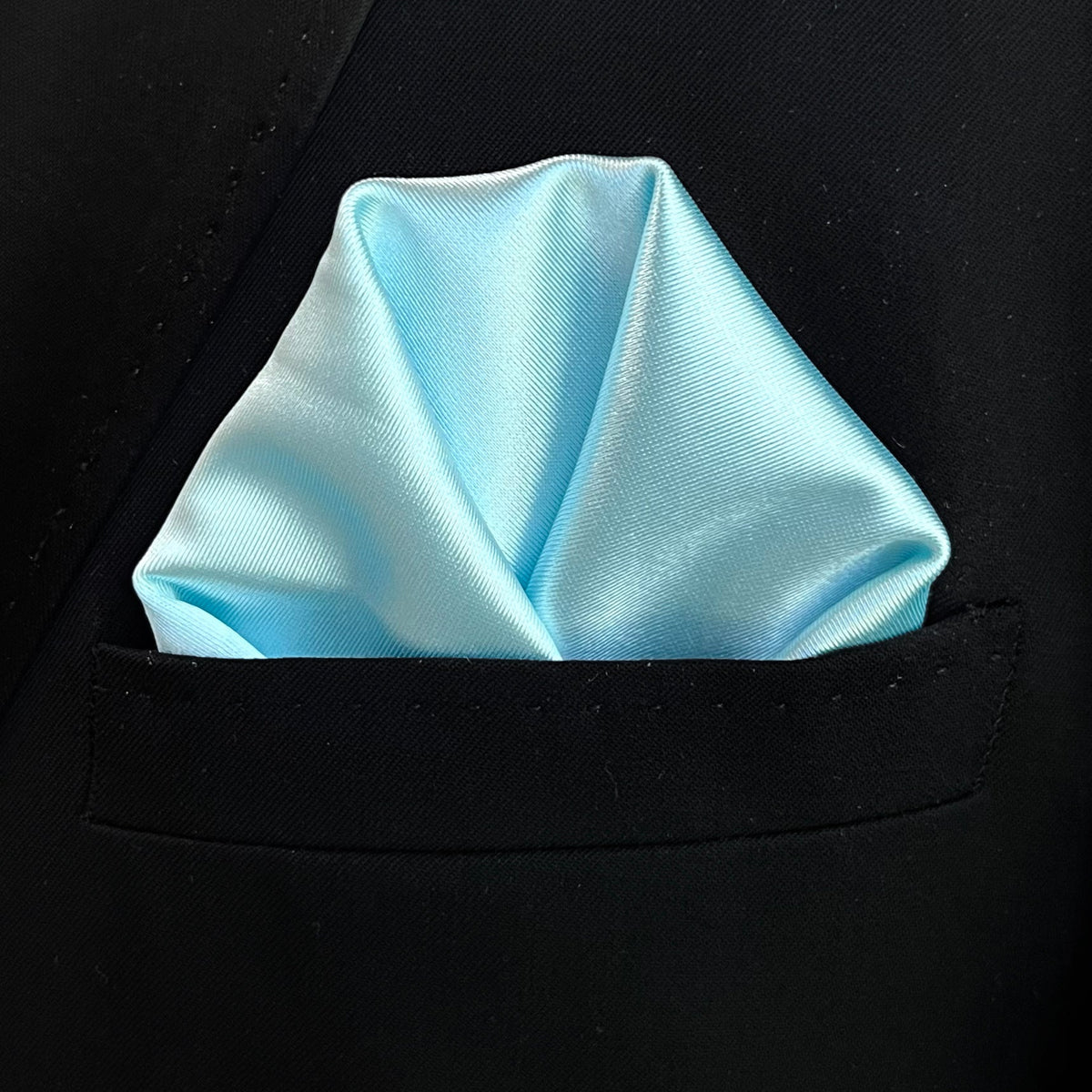 Baby Blue Thick Satin Pocket Square