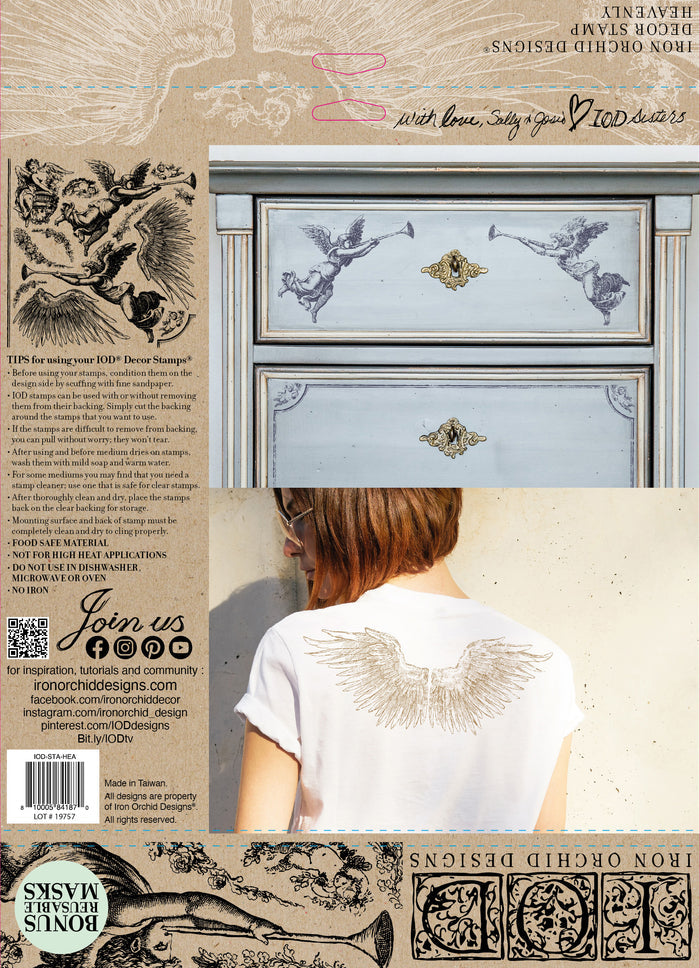 IOD Decor Stamp Heavenly 12x12" by Iron Orchid Designs