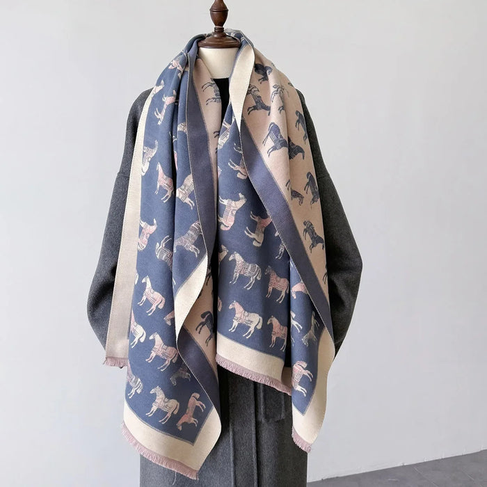 Ludovica Pashmina Scarf Blue