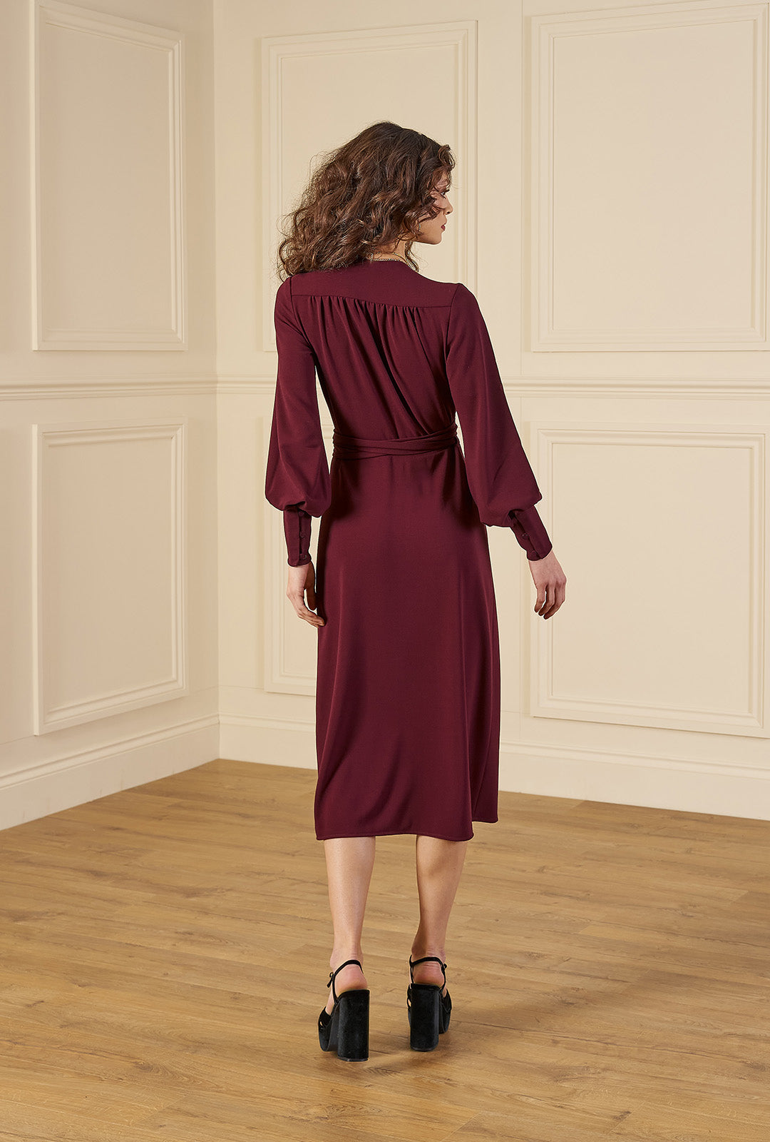 1970s Ossie Wrap Dress - Aubergine
