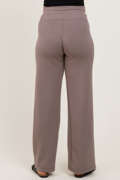 Mocha Straight Leg Drawstring Maternity Sweatpants