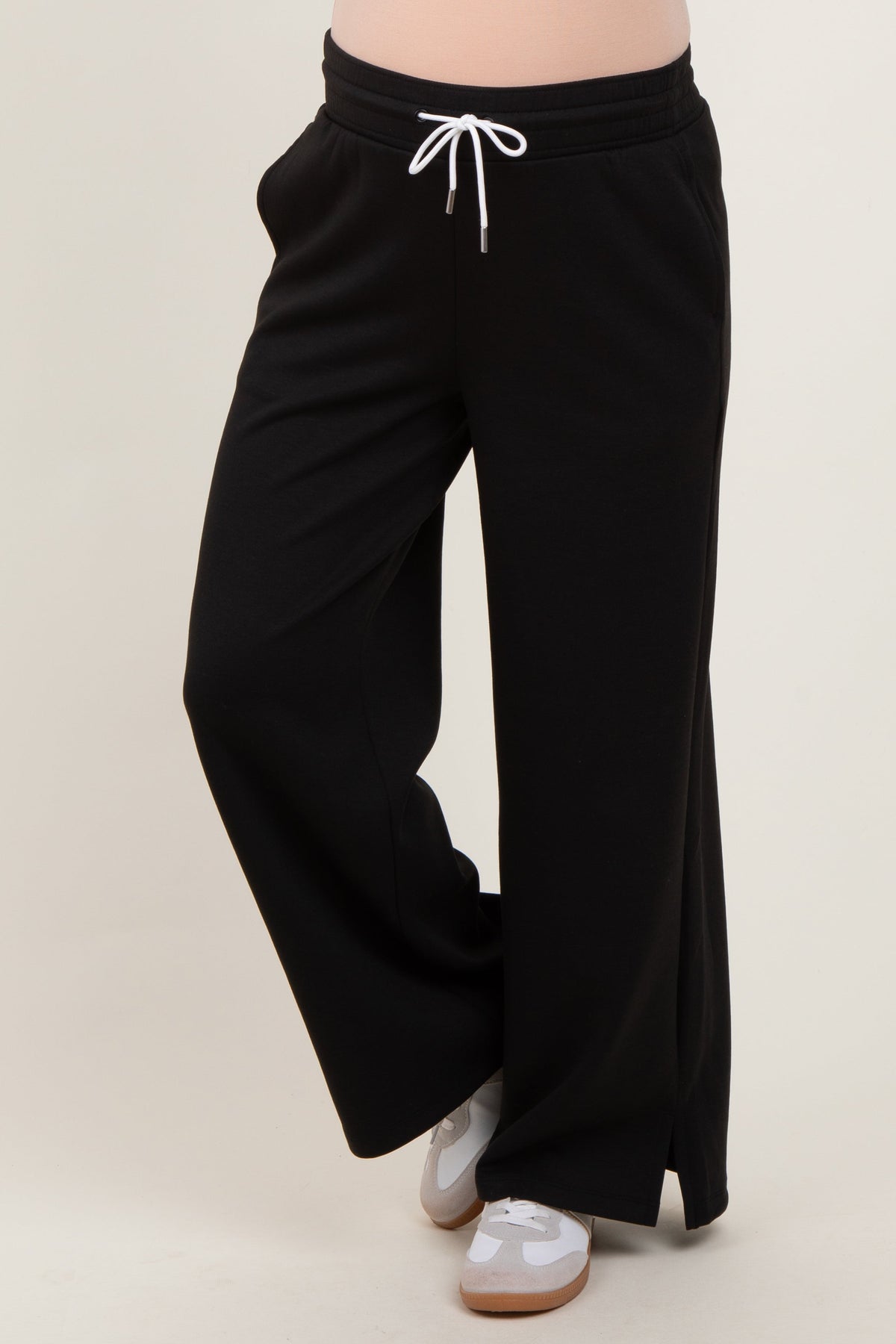 Black Drawstring Maternity Lounge Pants