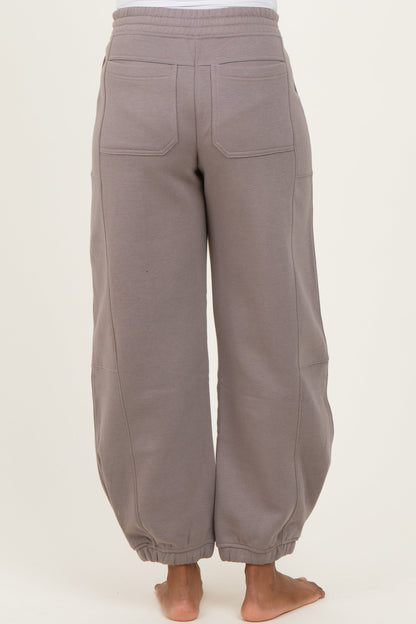 Camel Multi Seam Fleece Maternity Sweatpants