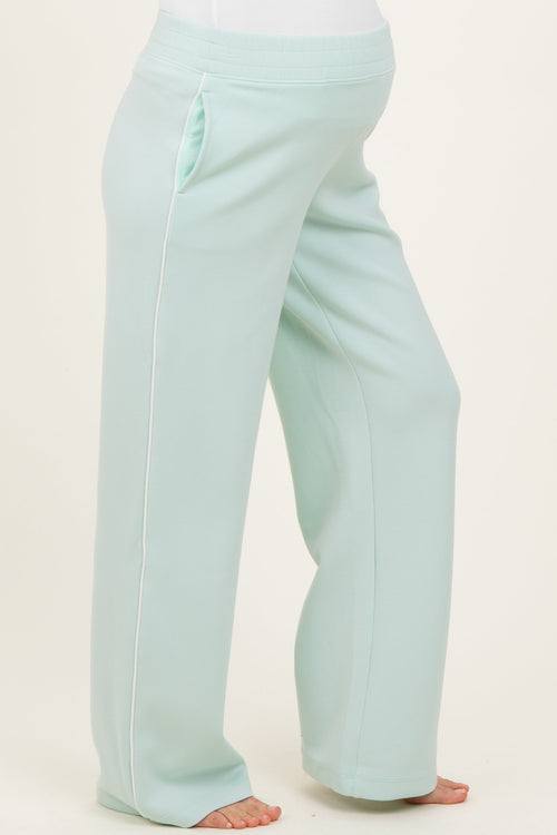 Mint Stripe Detail Maternity Lounge Pants