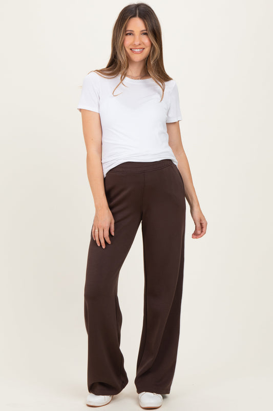 Brown Stripe Detail Maternity Lounge Pants