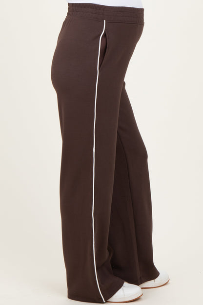 Brown Stripe Detail Maternity Lounge Pants