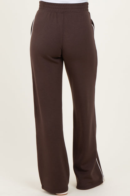 Brown Stripe Detail Maternity Lounge Pants