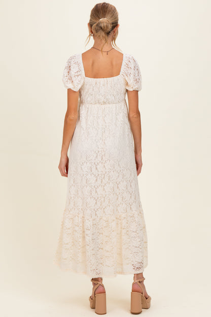 Ivory Lace Maternity Maxi Dress