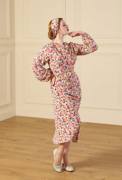 1930s Joanie Bias Cut Dress - Spring Parade