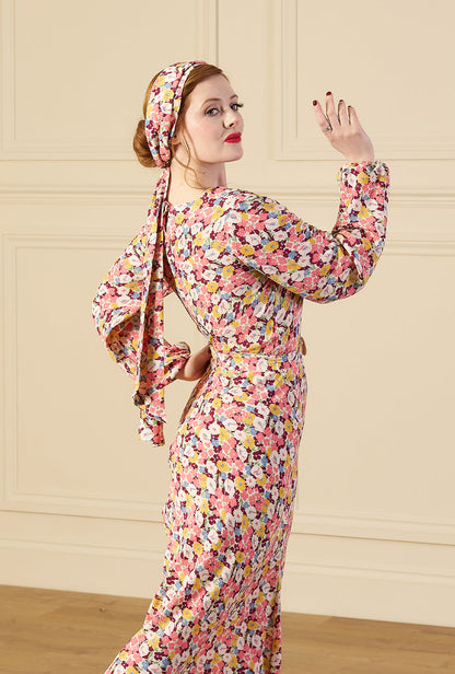 1930s Joanie Bias Cut Dress - Spring Parade