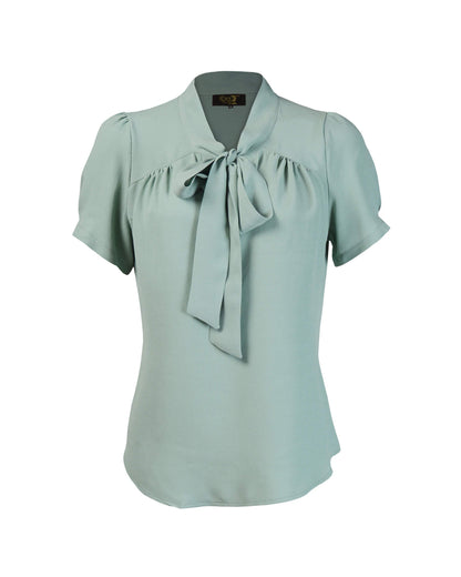 1930s Beau Blouse - Duck Egg