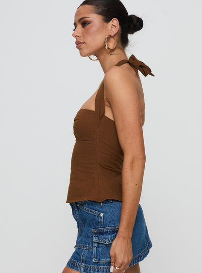 Isabetta Halter Top Chocolate