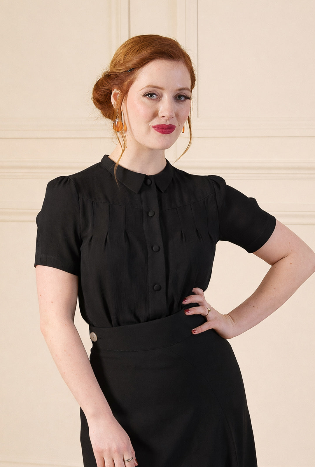 1930s Bonnie Blouse - Black