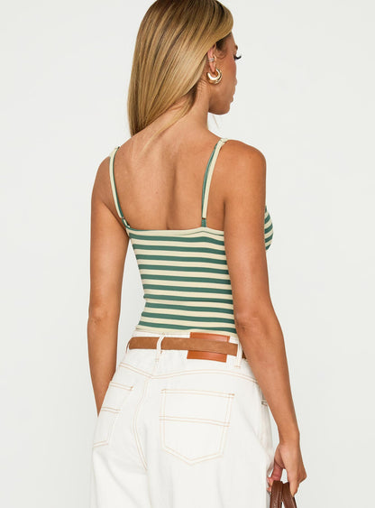 Like A Daydream Bodysuit Green / Cream