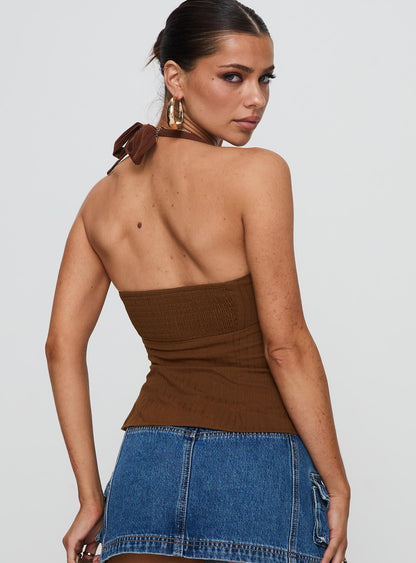Isabetta Halter Top Chocolate