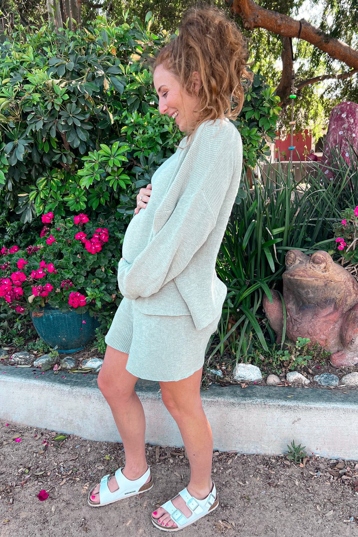 Sage Sweater and Short Maternity Set