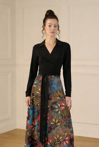 1970s Wrap Top - Black