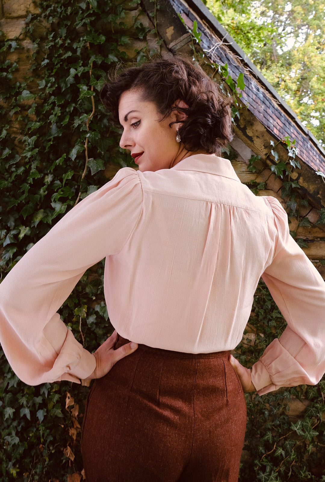 1940s Sweetheart Blouse - Blush