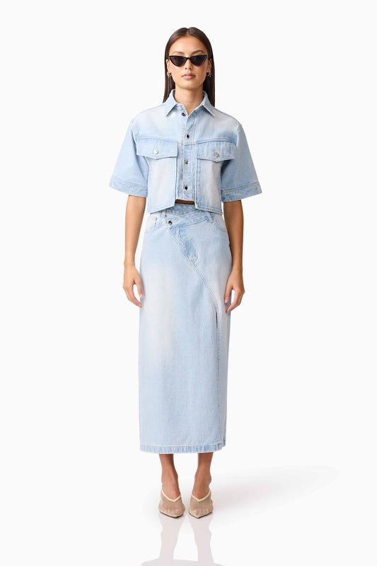CURAAE Silvie Denim Top & Skirt Set