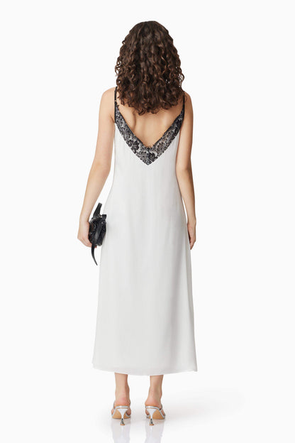 CURAAE Valentina Lace Midi Dress In White
