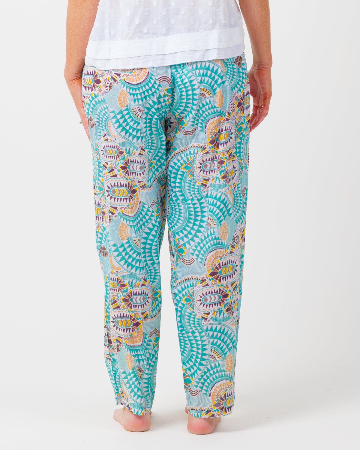 Chilli Pants in Aqua Geo