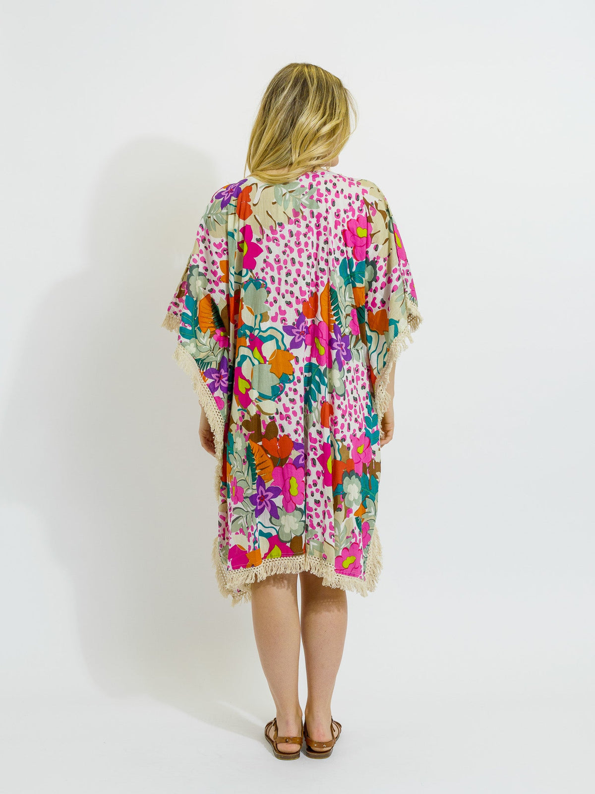Bedarra Kaftan in Fresh Pink Floral