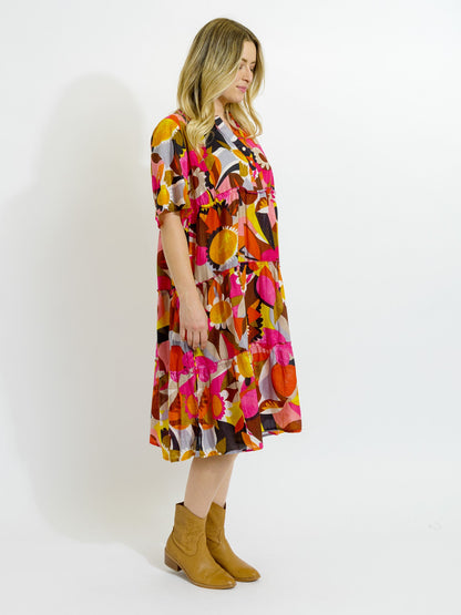 Castaway Dress in Bold Floral