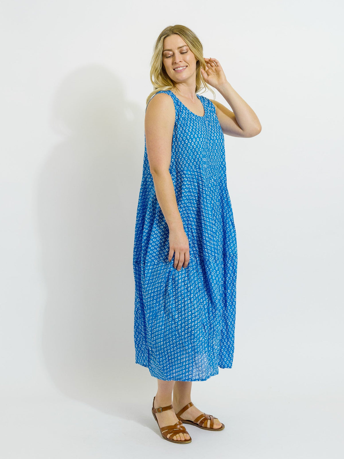Glasshouse Dress in Blue and White