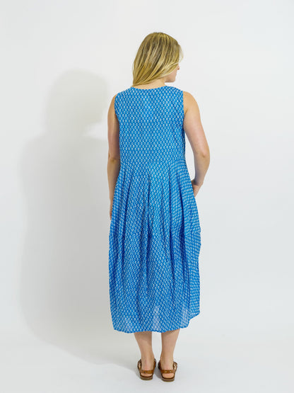 Glasshouse Dress in Blue and White