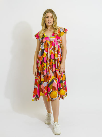 Maheno Dress in Bold Floral