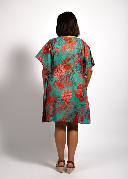 Isabel Kaftan in Teal Pink Coral