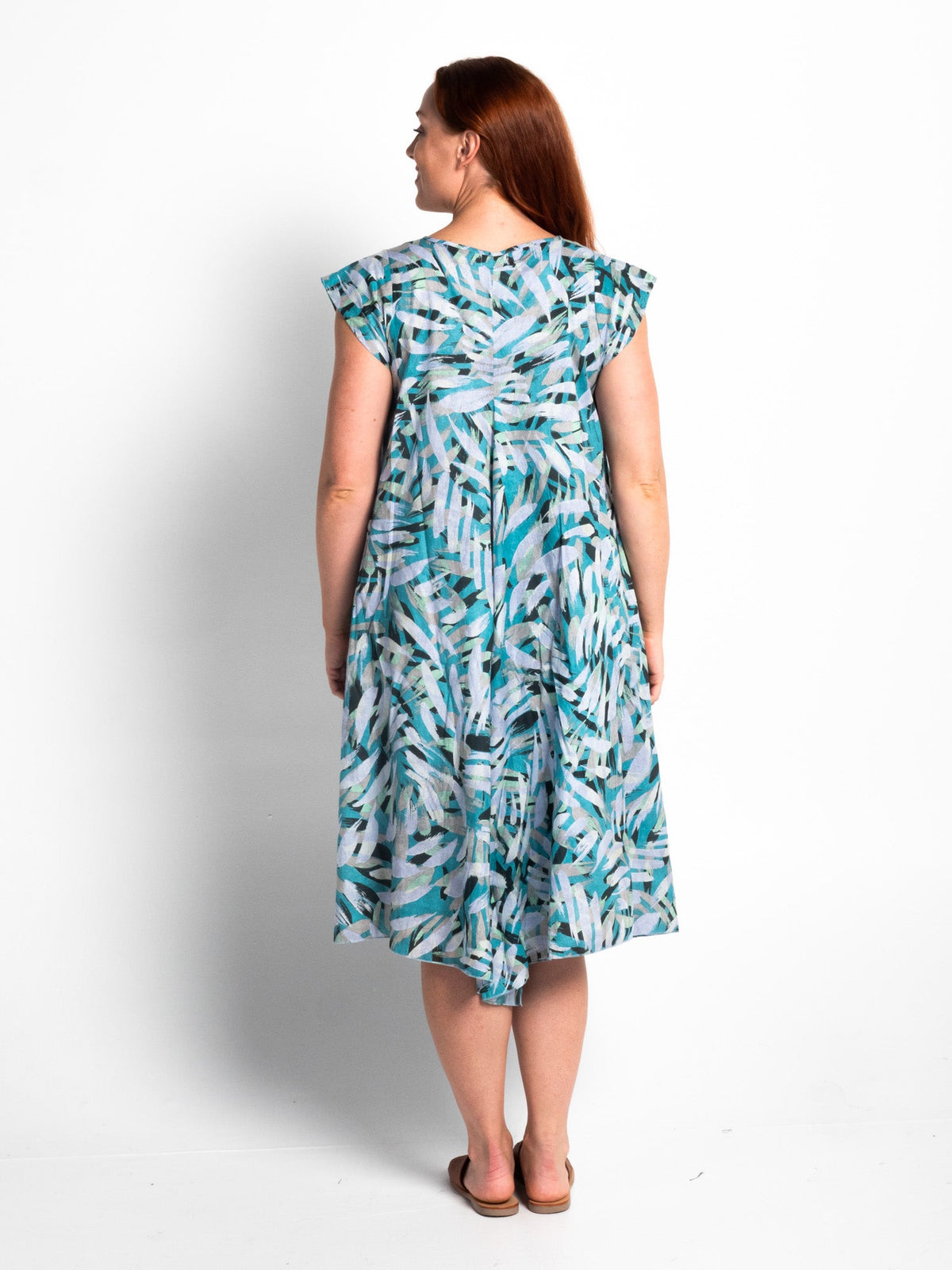 Maheno Dress in Turquoise Brush