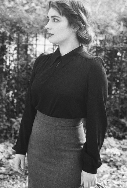1940s Darling Blouse - Black