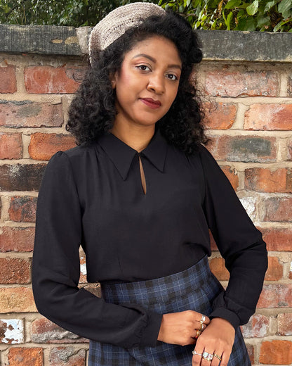 1940s Darling Blouse - Black