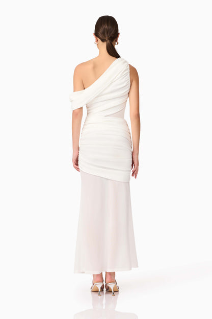 Darya Asymmetrical Gown in White