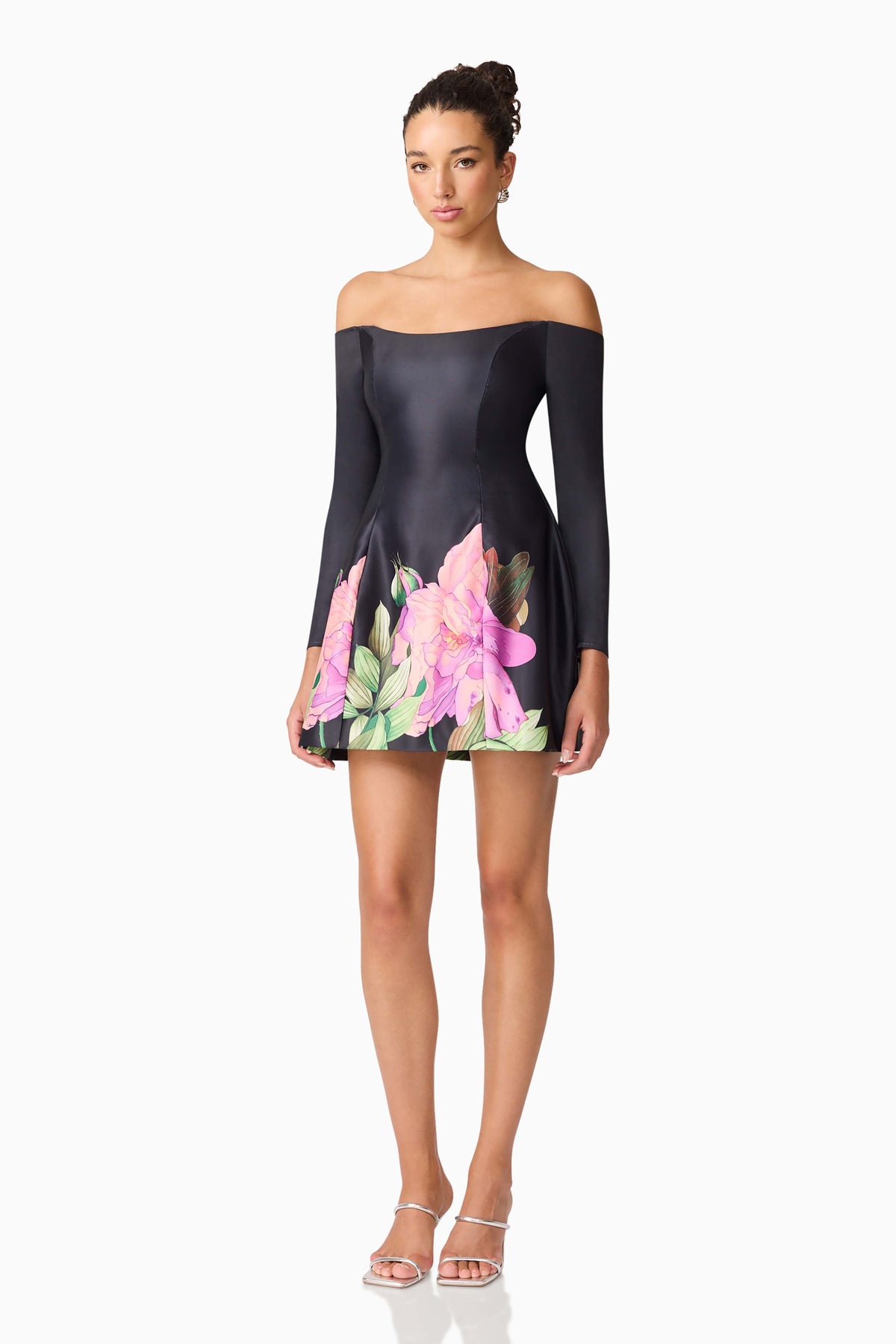 Azelie Off The Shoulder Mini Dress in Black