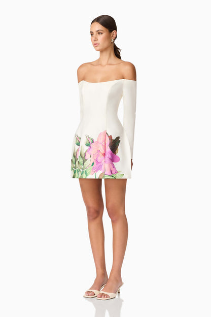 Azelie Off The Shoulder Mini Dress in White