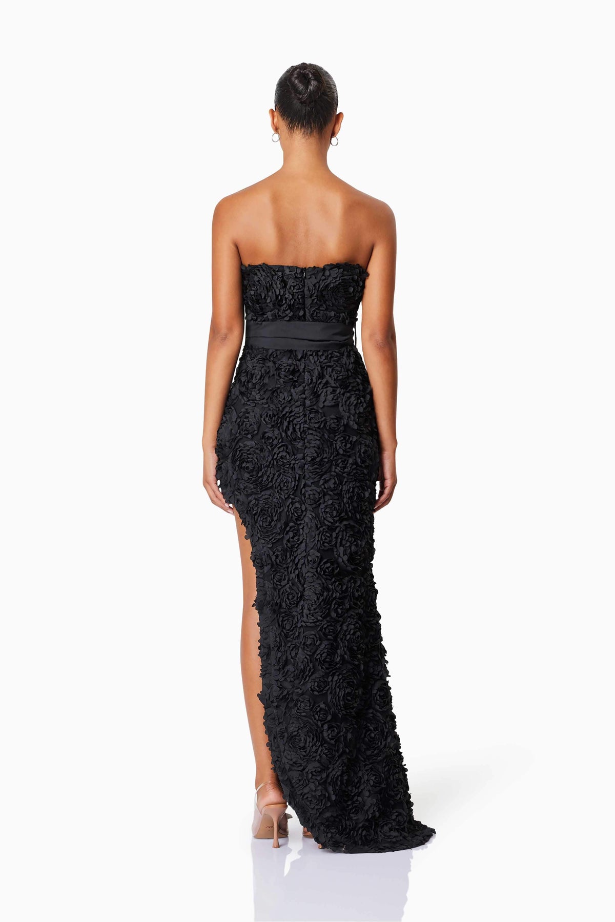 Megan Strapless Maxi Gown In Black