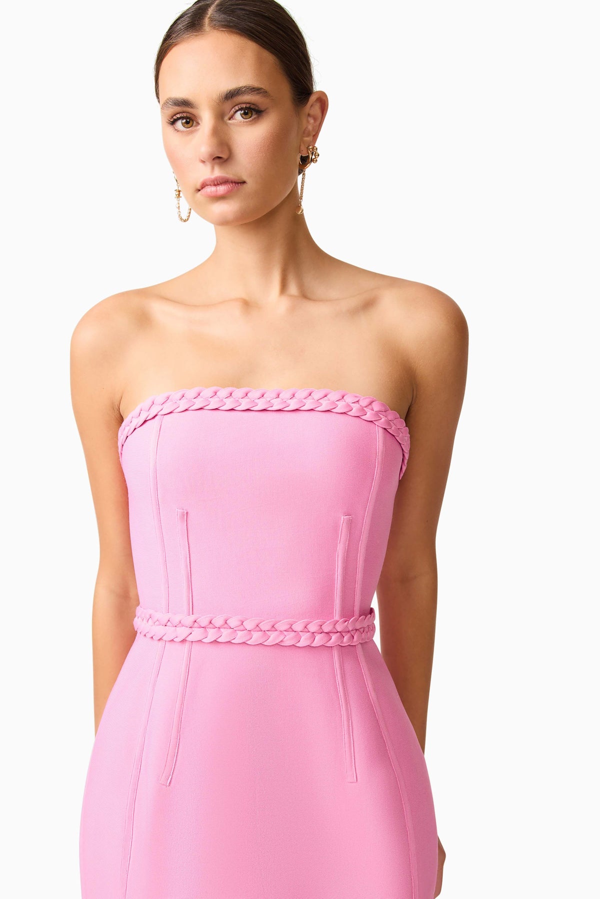 Coralene Strapless Mini Dress in Pink