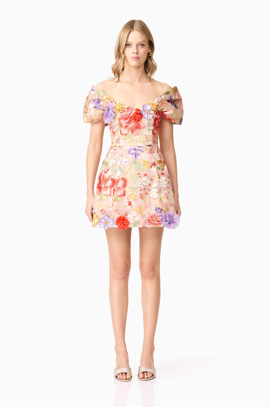 Sophie Puff Sleeve Mini Dress in Floral