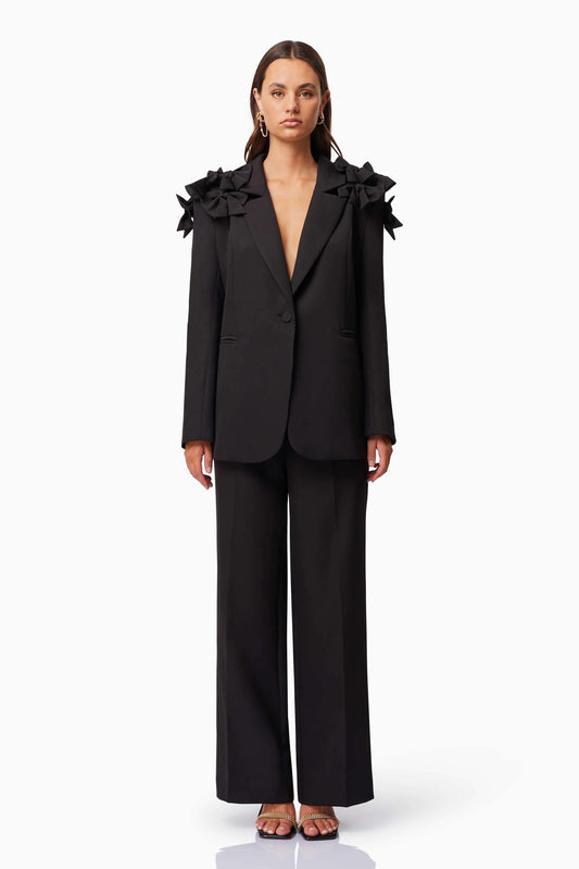 Kennedy Straight Leg Tailored Pants in Black