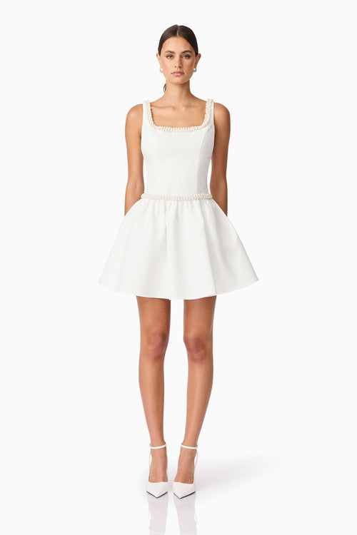 Rafaela A-Line Mini Dress in White