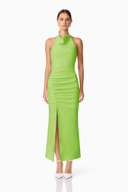 Nerissa Cowl Neck Maxi Dress in Green