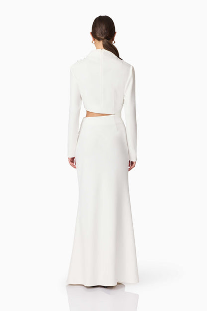 Nerissa Long Sleeve Gown in White
