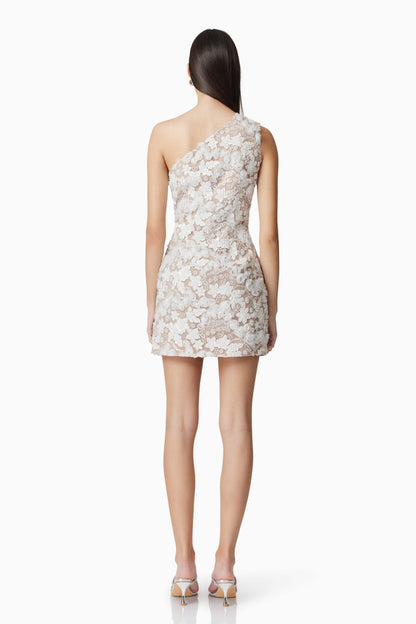 Vonni One Shoulder Mini Dress in White
