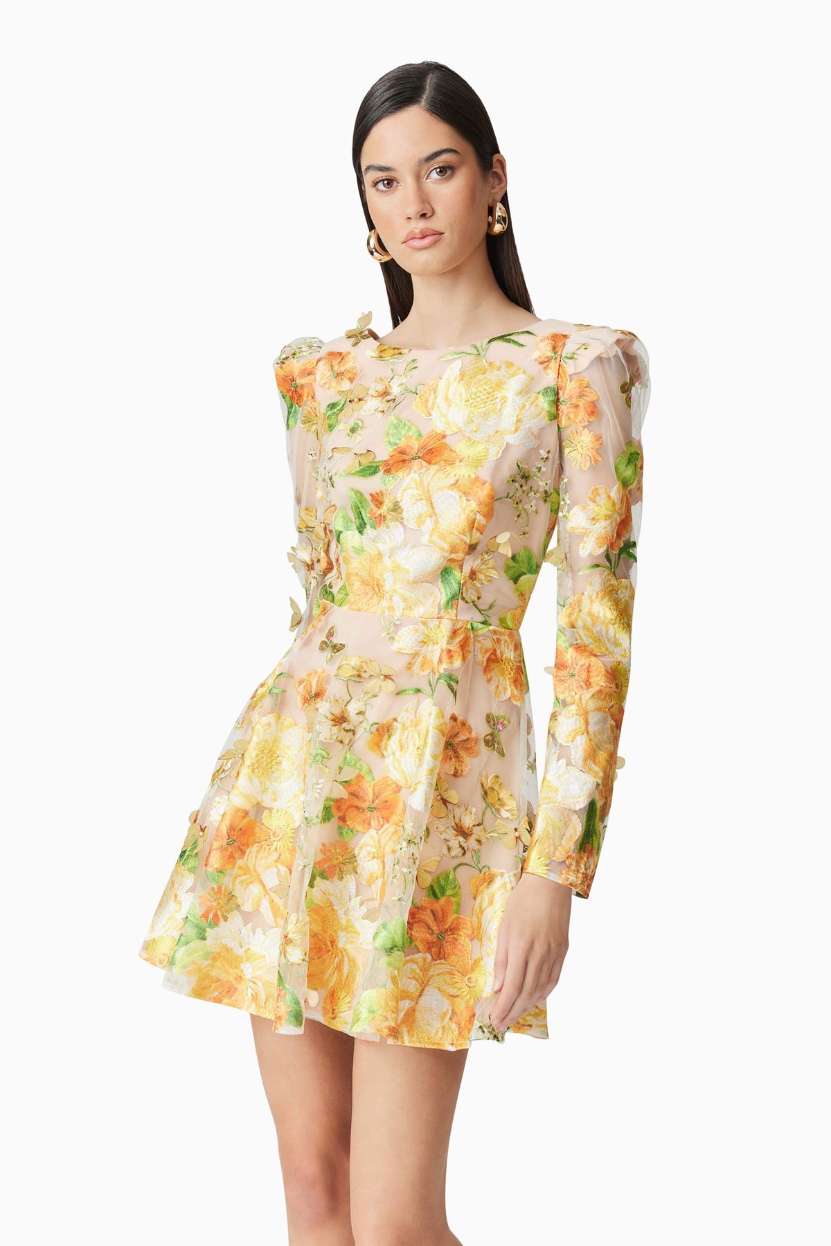 Aella A-Line Mini Dress in Yellow