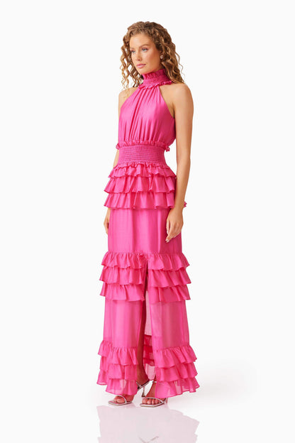 Kalani Halter Maxi Dress in Pink